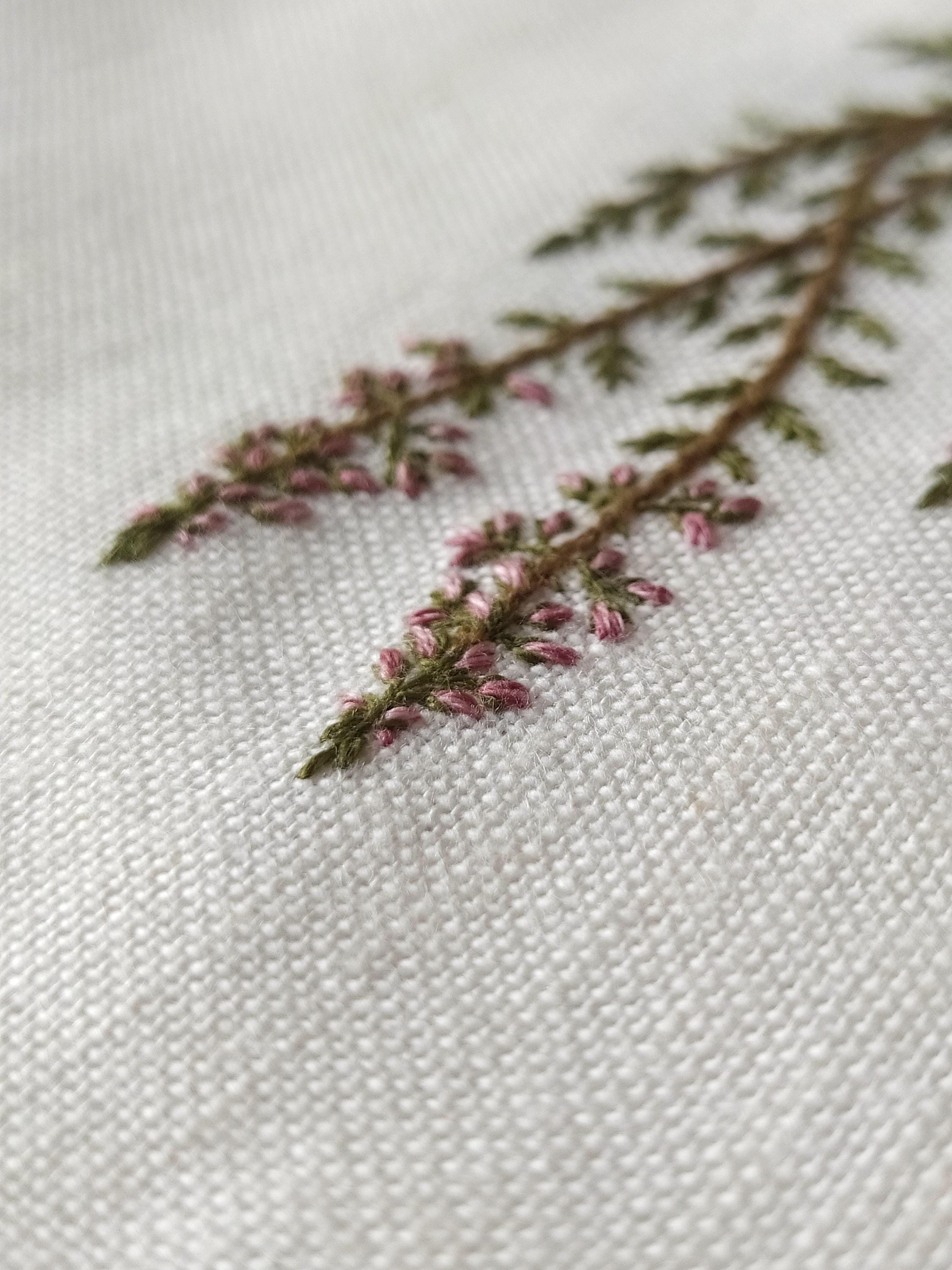 ボタニカルトリオ刺繍パターン PDF + ビデオ – ラベンダーヘザーシダの