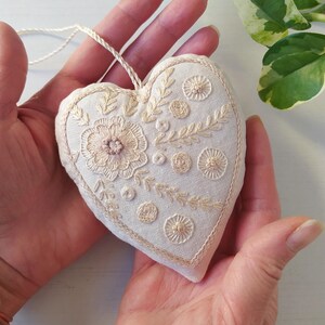 Tender Heart embroidery pattern, lavender sachet DIY pattern, PDF embroidery design