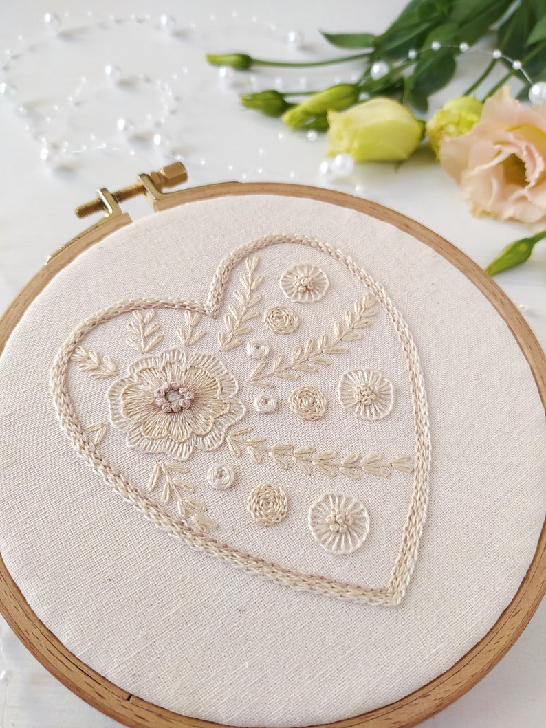 Tender Heart embroidery pattern, PDF embroidery design