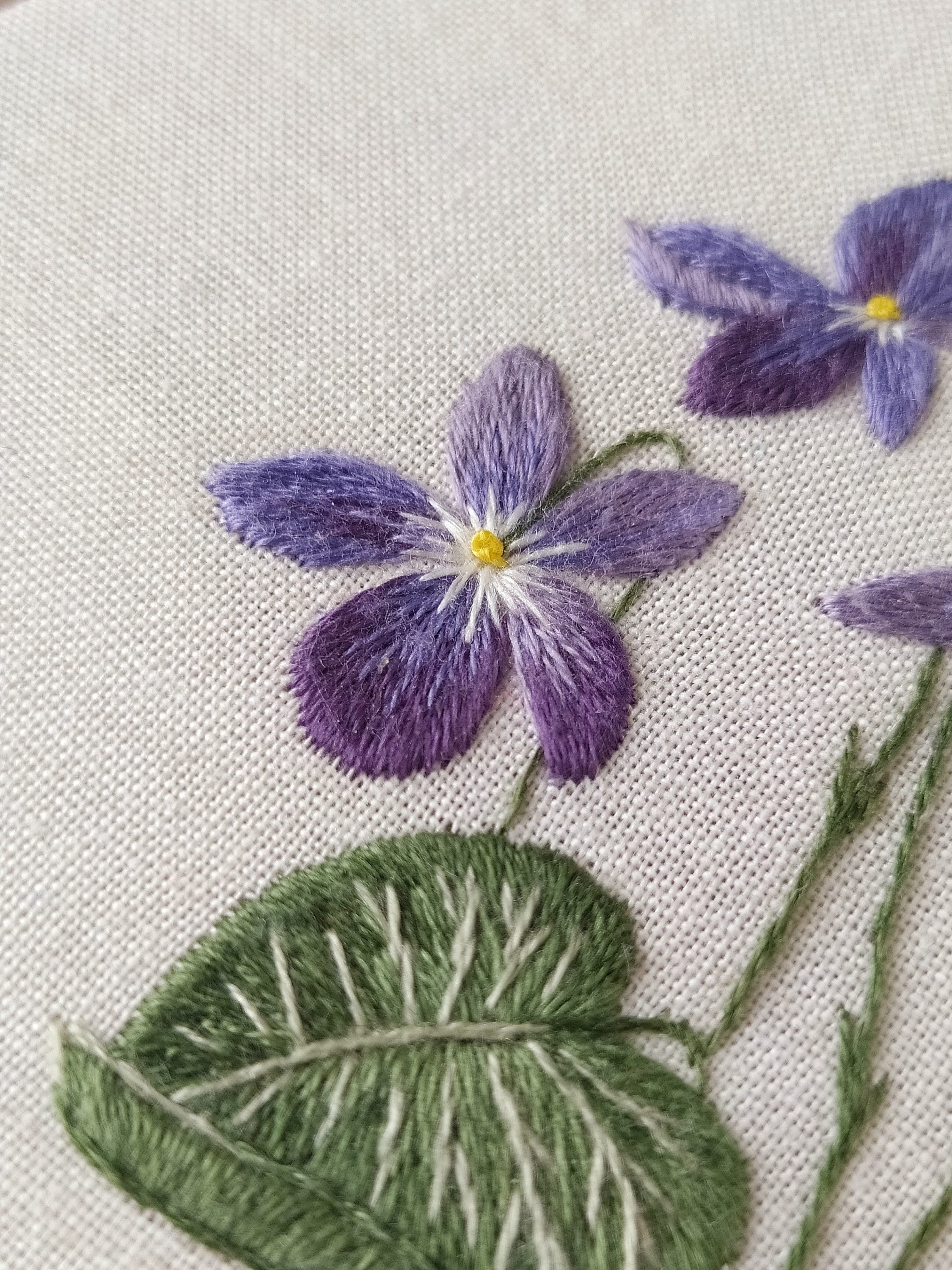 Violet Floral Embroidery Pattern - Botanical Embroidery (PDF + Video ...