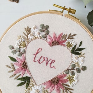 PDF Pattern/Embroidery Pattern/Detail instruction/Flower pattern/Botanical Collection/Digital Download/Flower ornament/Mother's Day/Heart image 4