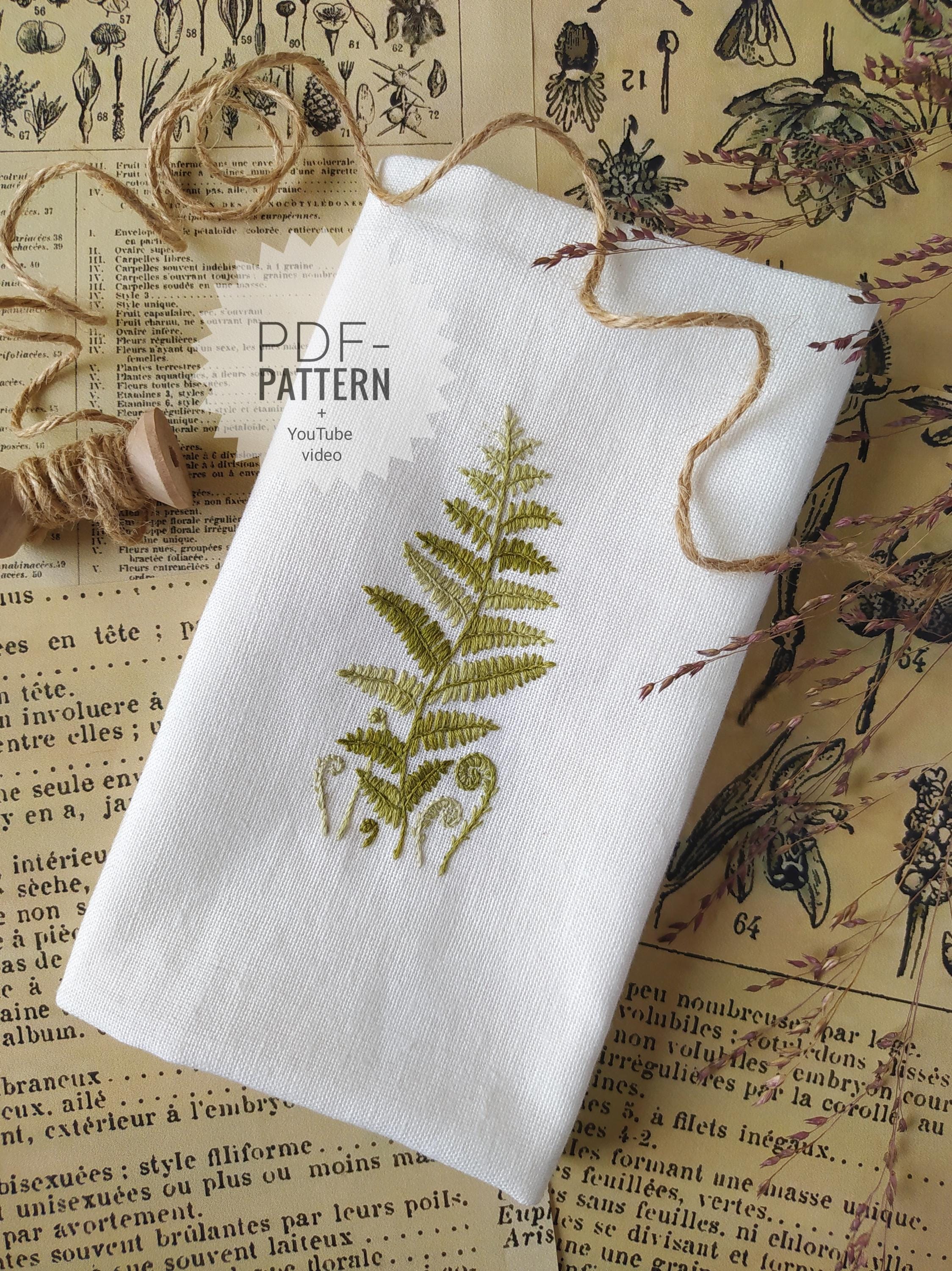 シダの手刺繍パターン：初心者向け植物デザイン（PDFダウンロード +