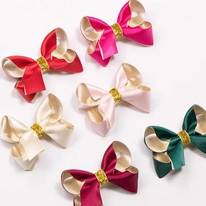 Handmade Butterfly Hair Bow Clips, Alligator Clips For Girls, Christmas Gift, Ribbon Hair Tie, Cute Hair Accessories, Gift For Her.