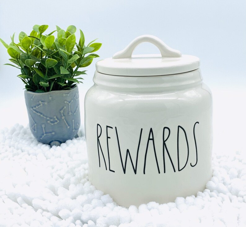Rae Dunn cookie jar Rae Dunn canister Snack Canister. ceramic rewards Rewards Food Container for Cookies or Dog Biscuits
