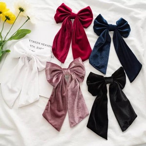 Skinny Velvet Long Tail Hair Bow, Hair Bow, Hair Ribbon, Velvet Bow, Hair  Bows for Girls, Hair Ribbons for Women, Women Bows, Ribbon Bow 