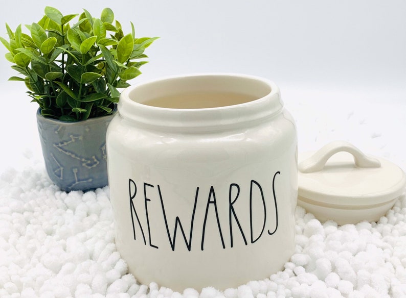 Rae Dunn cookie jar Rae Dunn canister Snack Canister. ceramic rewards Rewards Food Container for Cookies or Dog Biscuits