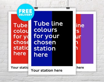 PERSONALISED LONDON STATION / Choose Your Station / Customise / Tube / Underground / Metro / Transit / Gift / Train / Transport / Fan / Gift
