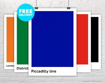 PICCADILLY LINE / Poster Print / London Underground Tube Line / Minimalist / Pantone Style / Tube / Metro / Transit / Moving Home