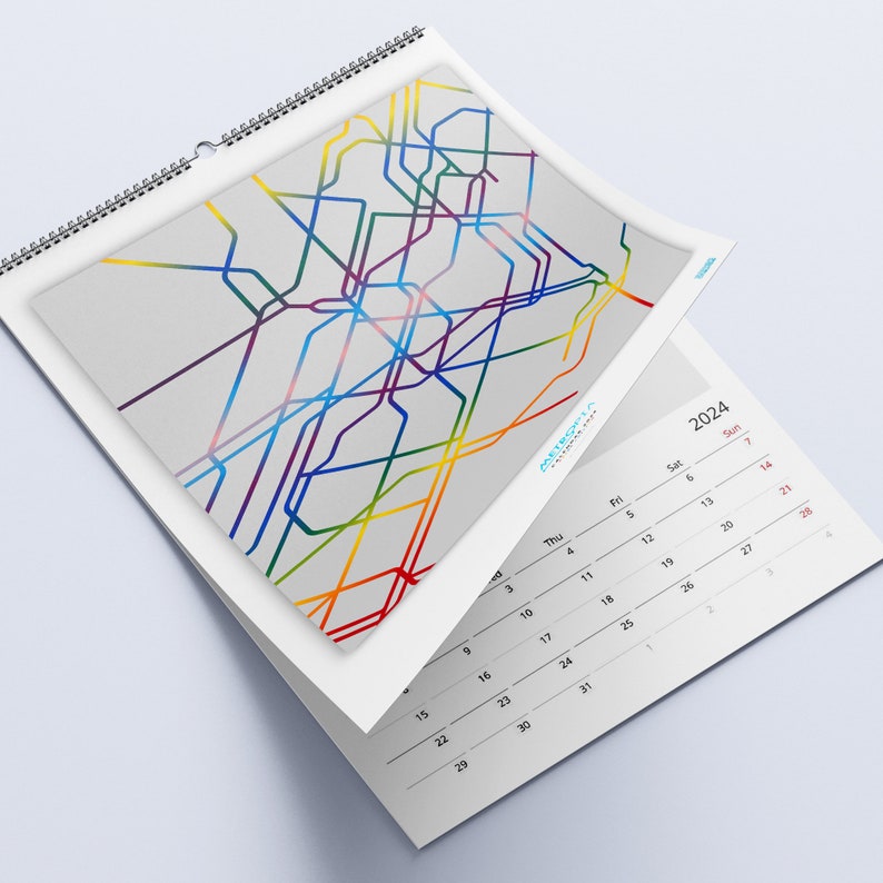 2024 Wall Calendar / Pride / LGBTQ / Maps / Metro / Transit / World