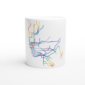 NEW YORK CITY / Pride Edition / Mugs / 2 Sizes / Minimalist map illustration inspired by New York's subway metro transport system image 7