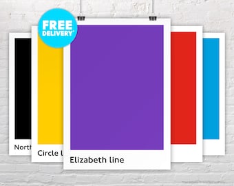 ELIZABETH LINE / Poster Print / London Tube Collection / Londoner / Subway / Metro / Transit / Gift / Minimal / Pantone / Enthusiast