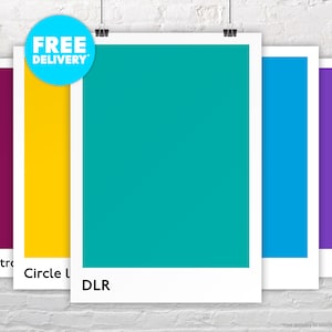 DLR / Docklands Light Rail / Poster Print / London Underground Tube Line / Minimalist / Pantone Style / Subway / Metro / Transit / Gift