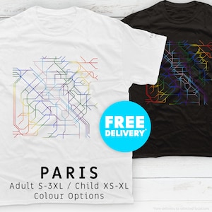 PARÍS / Ediciones Orgullo / Camiseta / Metro / Metro / Metropolitain / Minimalista / Mapa / Ropa / Mínimo / LGBTQI / Gay / Arco Iris
