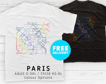 PARIS / Pride Editions / T-Shirt / Underground / Metro / Metropolitain / Minimalist / Map / Clothing / Minimal / LGBTQI / Gay / Rainbow