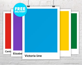 VICTORIA LINE / Poster Print / London Tube Collection / All Tube Lines / Subway / Metro / UK / Transit / Gift / Blue / Minimal / Pantone
