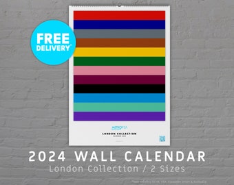 2024 London Collection / Wall Calendar / Tube / Underground / Transport / Subway / Map / Monthly / 12 Months / A3 / A4 / Letter / Ledger