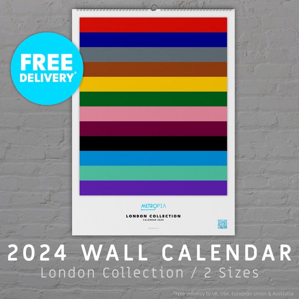 2024 London Collection / Wall Calendar / Tube / Underground / Transport / Subway / Map / Monthly / 12 Months / A3 / A4 / Letter / Ledger