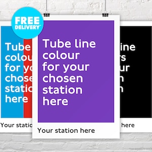 STAZIONE TUBE PERSONALIZZATA / Scegli la tua stazione / Personalizzata per te / Metropolitana di Londra / Metro / Transit / Regalo / Nuova casa / Trasloco
