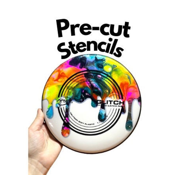 Pre-cut vinyl stencil- Drip design 2 pack- dye your own disc Oracle 651 vinyl stencil for disc golf discs