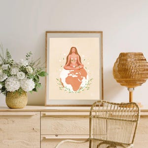 Goddess of Earth Art – Divine Feminine Nature Illustration, Empowering Print for Women’s Space, Mystical Feminine Energy Art - A5/A4 Print