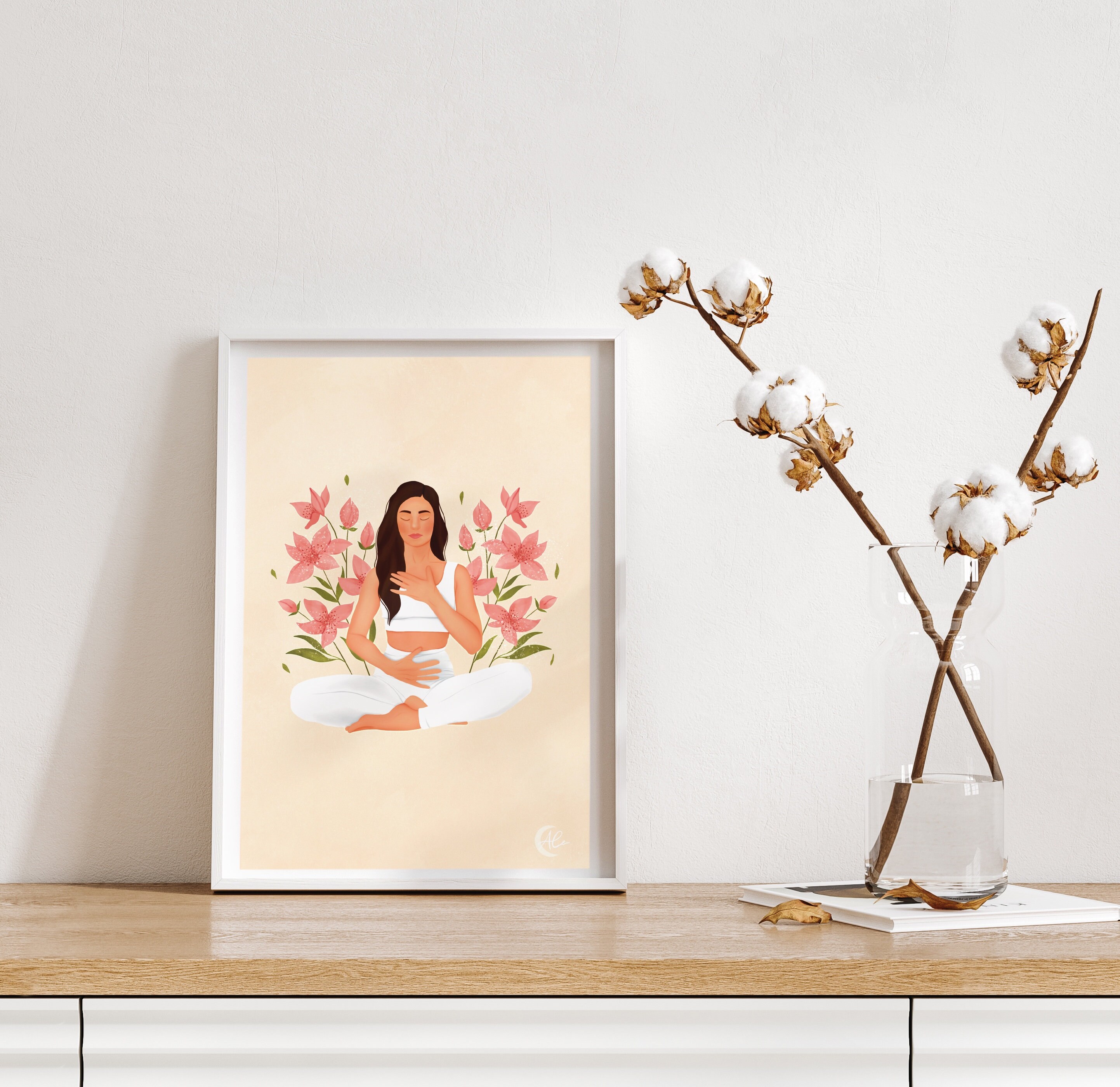 Scorpion Yoga Pose / Minimal Yoga Print /meditation Poster / Relaxation Art  / Gift for Yoga Lovers 