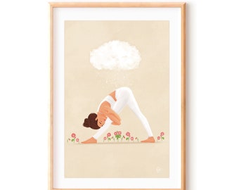 Dark clouds become heaven’s flowers - Yoga Art Print. Meditation Yoga Print. Yoga Wall Art. Yoga Art. Yoga Gift. Wall Decor A4/A5/A6