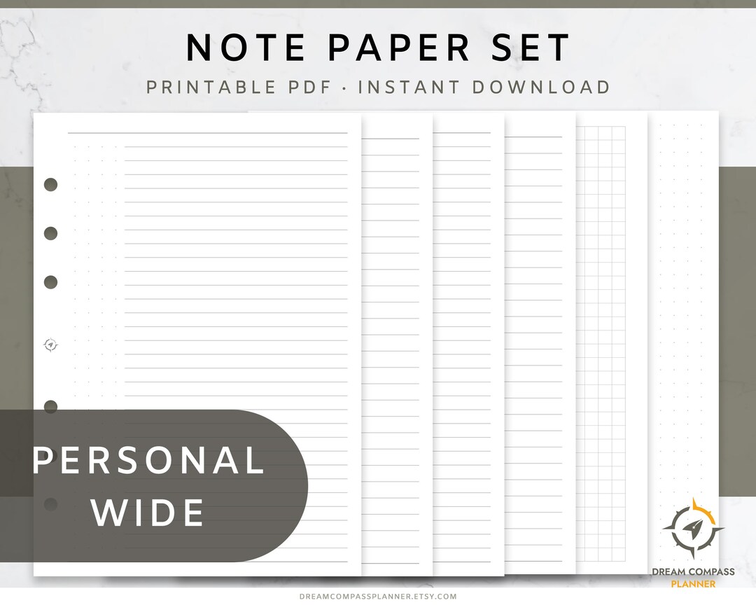 Note Paper Set Lined Dot Graph Paper Refills 5mm & 6mm Line Spacing ...
