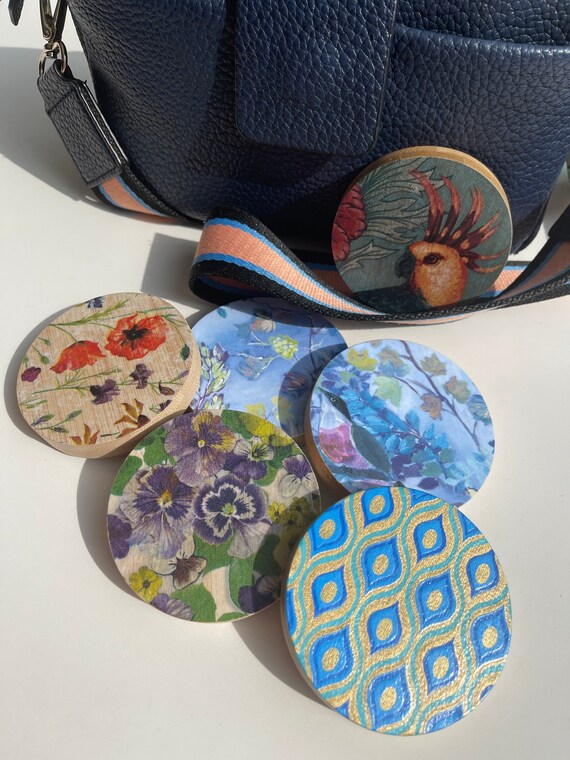 Compact Mirror, Clutch Handbag Mirror, Teachers Gift, Letter Box Gift, Mothers Day Gift, Compact Bamboo Mirror, Decoupaged Mirror