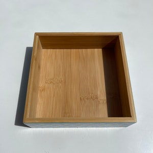 Caja de bambú de madera decoupaged bandeja de almacenamiento | Etsy