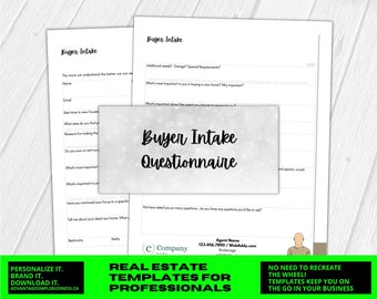 Buyer Consultation Real Estate, Real Estate Questionnaire, Real Estate New Client Packet, Real Estate Intake Form, Buyer Questionnaire, Gold