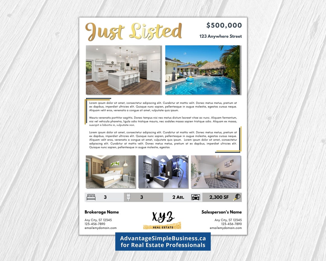 Feature Sheet, Home Feature Sheet, Home Features List, Real Estate Property Brochure, Realtor