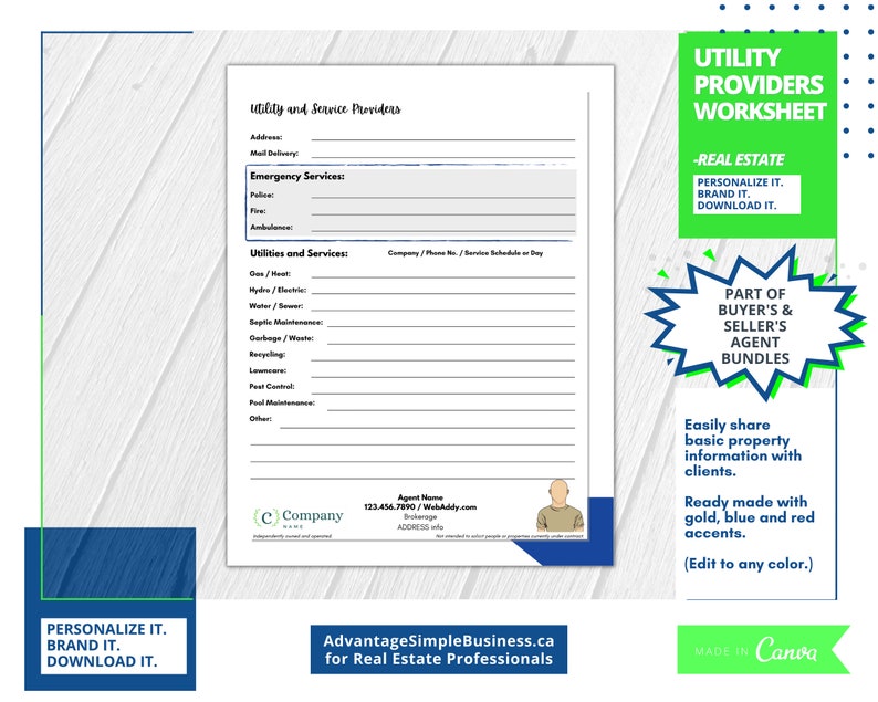 Utility Provider, Real Estate Utility List, Real Estate Utility Sheet