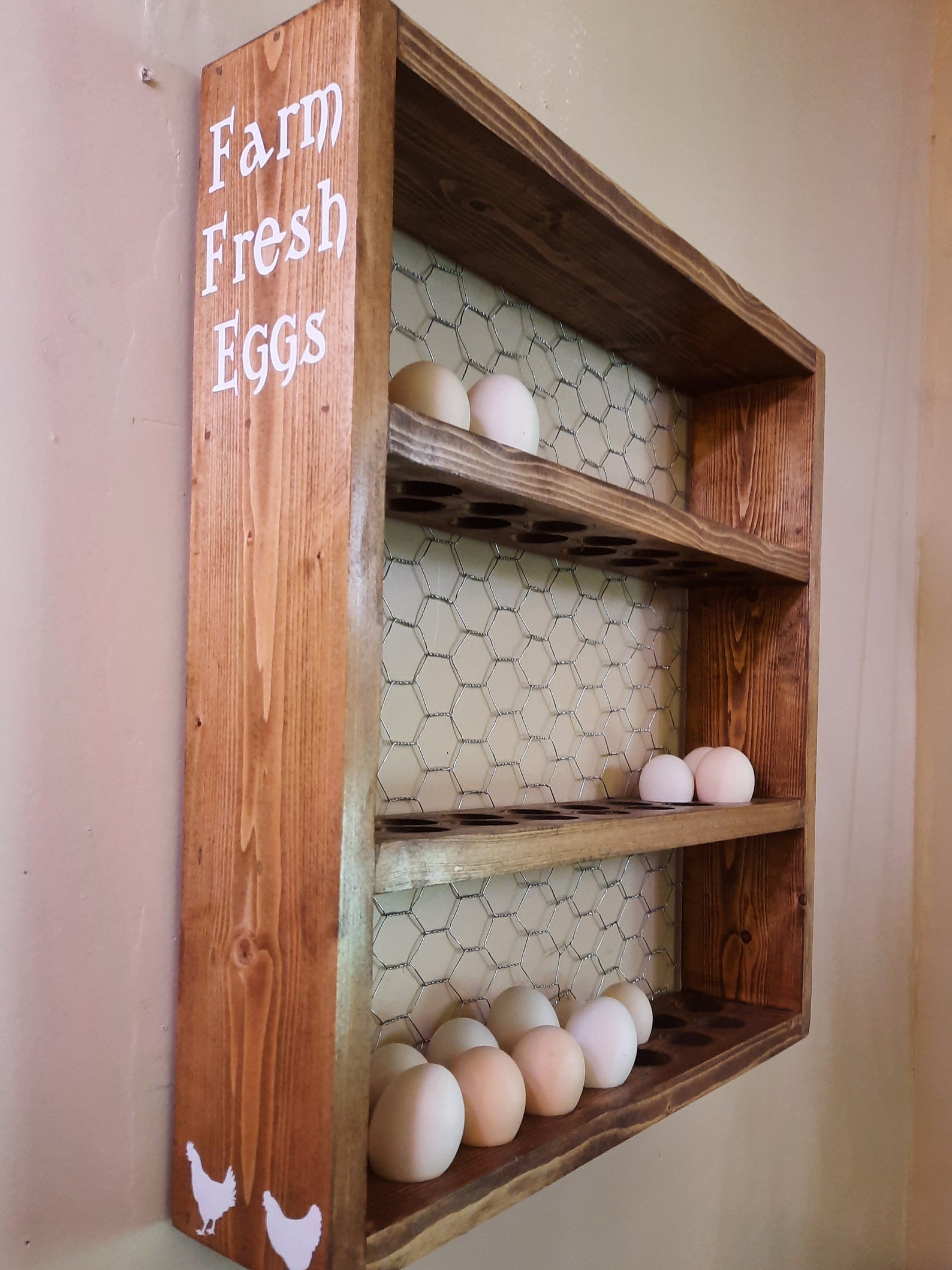 45 Countertop Egg Holder Egg Skelter Farm Fresh Egg Shelf Etsy