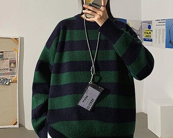 green striped cardigan