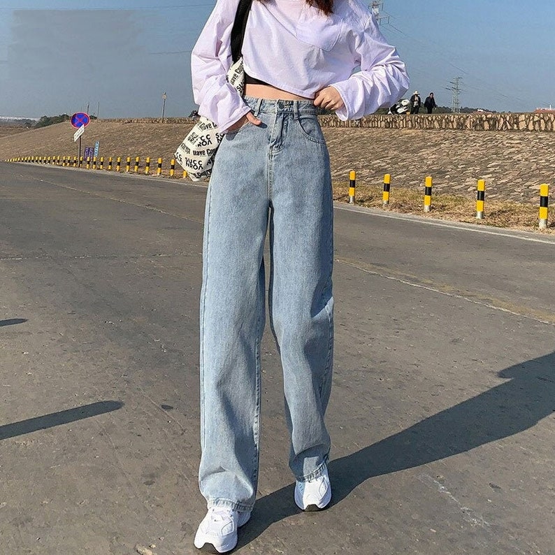 Baggy Jeans - Vintage High Waisted Jeans / Womens Denim wide leg jeans 