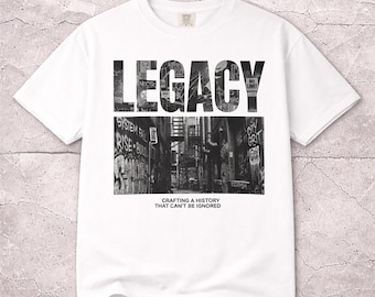 Legacy Street Photo T-shirt | Stedelijke graffititypografie