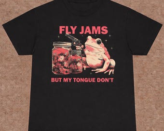 Grappig meme-shirt met kikker | Loshangend T-shirt met graphic, retro T-shirt met paddenhumor