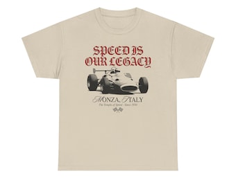 Camiseta vintage de Fórmula 1 de Monza "La velocidad es nuestro legado" / Camiseta retro de carreras
