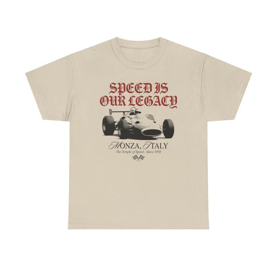 Our Legacy, Speed Is Our Legacy vintage Monza Formula 1 T-Shirt | Retro Racing Tee