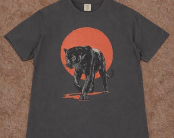 Vintage Black Panther-T-shirt | Retro T-shirt met wilde kat | Pepper US-katoen, uniseks