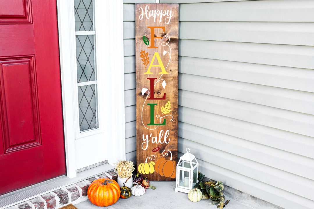 Happy Fall Y'all Porch Sign Happy Fall Porch Sign Fall - Etsy