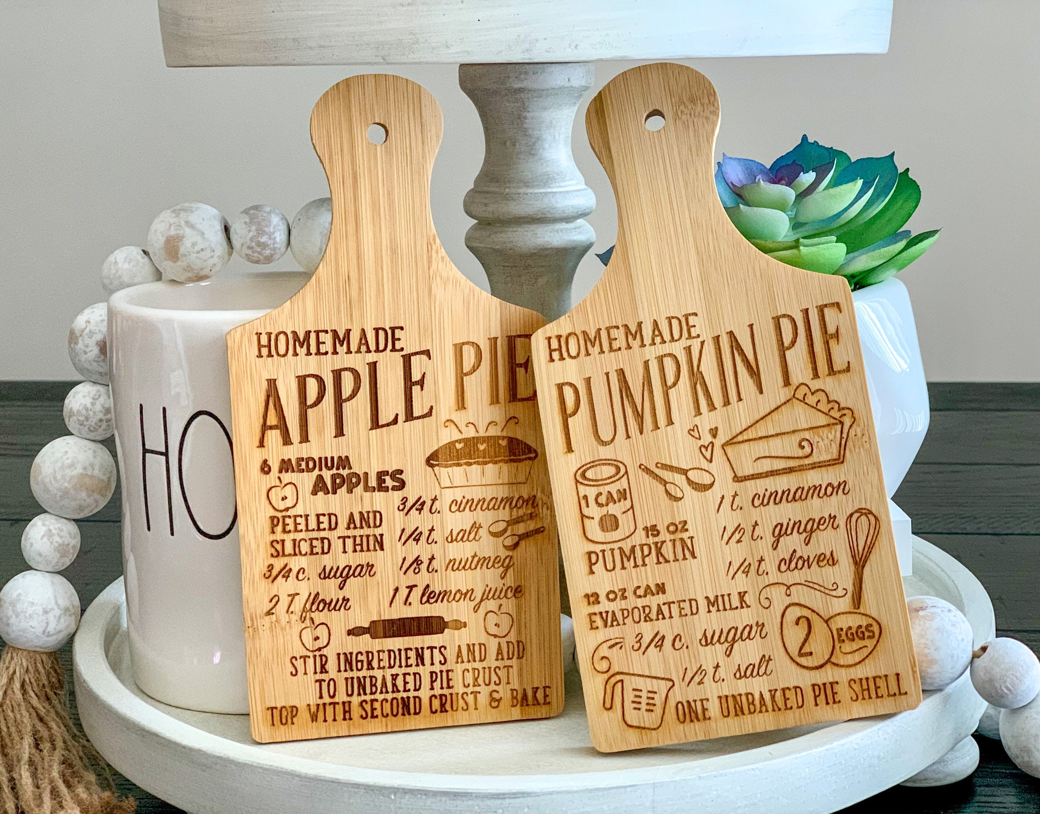 Mini Cutting Board With Apple Pie Recipe Mini Cutting Board Etsy