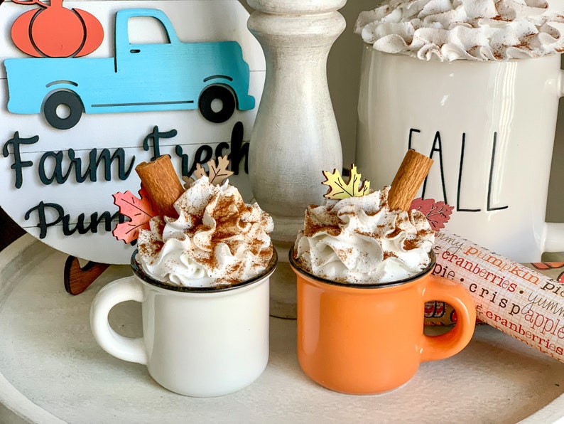 Mini Fall  Mugs for Tiered Tray, Mini Mug, Fall Mini Mug, Pumpkin Spice Mini Mug, Tiered Tray Decor, Fall Decor, Autumn Decor, Coffee Bar 