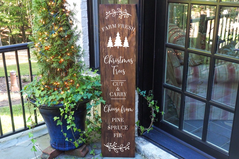 Porch Sign Christmas Porch Decor Rustic Porch Christmas Porch Sign Farm Fresh Porch Sign Farmhouse Porch Christmas Vertical Porch Sign