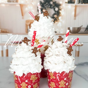 Faux Gingerbread Cupcake, Fake Gingerbread Cupcake, Faux Whip Gingerbread Cupcake, Faux Christmas Dessert, Fake Christmas Dessert, Christmas