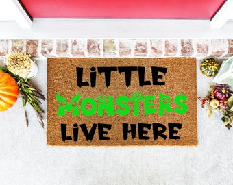 Little Monsters Live Here Doormat, Funny Halloween Doormat, Halloween Porch Decor, Halloween Welcome Mat, Fall Decor, Fall Porch Decor