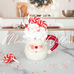 Faux Mini Santa Mug Drink, Fake Christmas Santa Drink, Faux Christmas Mini Mug Drink, Fake Christmas Mini Mug Drink, Christmas Decor