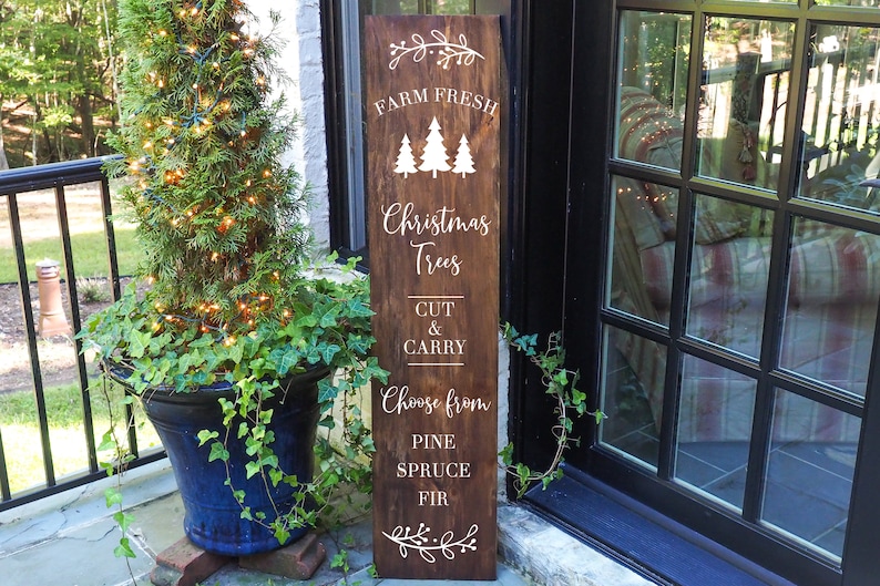Porch Sign Christmas Porch Decor Rustic Porch Christmas Porch Sign Farm Fresh Porch Sign Farmhouse Porch Christmas Vertical Porch Sign