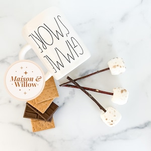 Faux Roasted Marshmallows on Stick: S&#39;mores Tiered Tray Decor & Campfire Decorations
