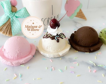 Ibasenice Ice Cream Model Decor The Fake Ice Cream Balls Ice Cream Props Showcase Props Ice